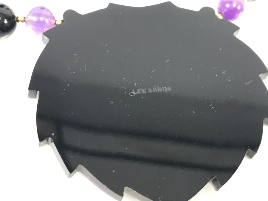 Lee Sands Mother Of Pearl Inlay Lion Pendant Necklace [Photo 8]