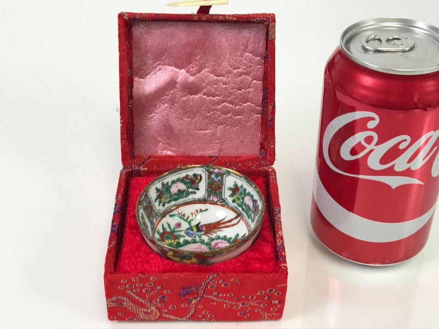 Small Chinese Porcelain Dish With Red Presentation Box