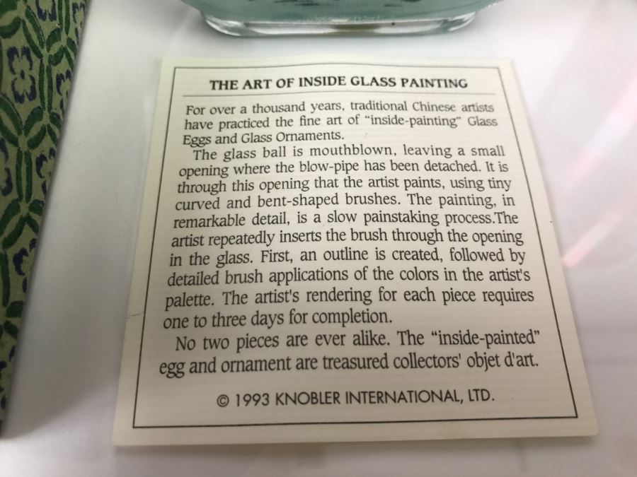 Inside Glass Bottle Painting Of Tiger 4202 Of 5000 1993 Knobler International With Original Box [Photo 4]