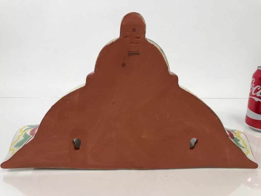 MacKenzie-Childs Hand-Painted Ceramics 'Madison' Pattern Fluted Wall Planter [Photo 6]