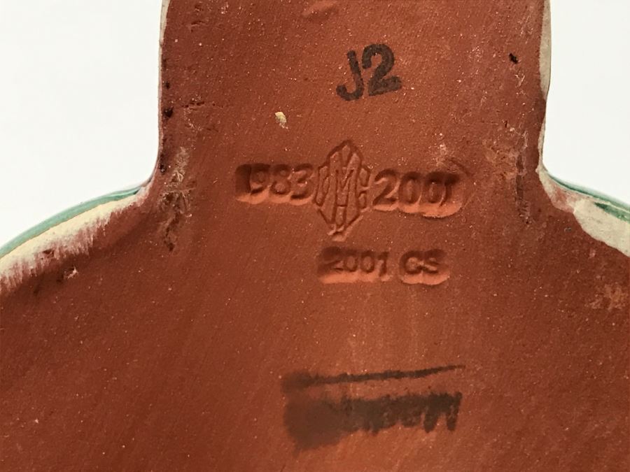 MacKenzie-Childs Hand-Painted Ceramics 'Madison' Pattern Fluted Wall Planter [Photo 8]