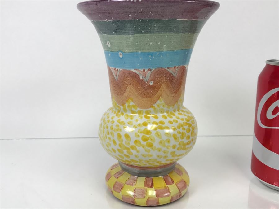 MacKenzie-Childs Hand-Painted Ceramics Vase [Photo 2]