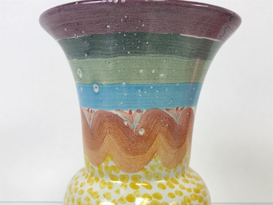 MacKenzie-Childs Hand-Painted Ceramics Vase [Photo 3]