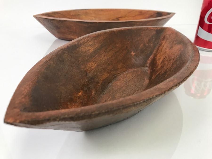 Pair Of Carved Wooden Bowls From India [Photo 4]