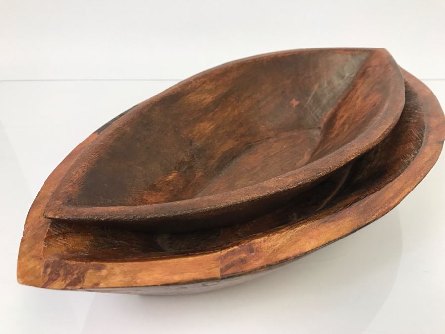 Pair Of Carved Wooden Bowls From India [Photo 7]