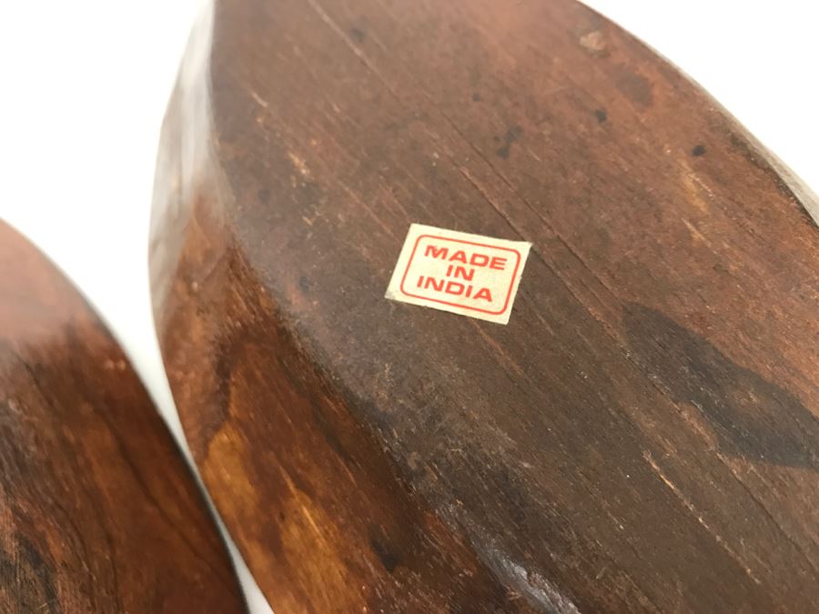 Pair Of Carved Wooden Bowls From India [Photo 10]