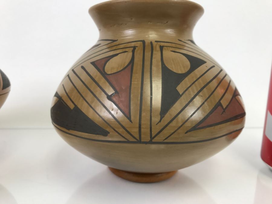 Pair Of Mexican Pottery Bowls - One Bowl Is Signed BM [Photo 6]