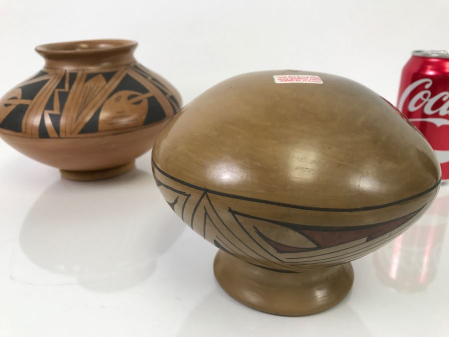 Pair Of Mexican Pottery Bowls - One Bowl Is Signed BM [Photo 11]