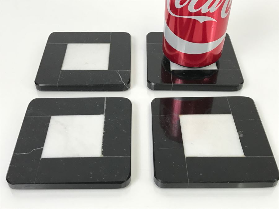 Set Of (4) Marble Drink Coasters [Photo 1]