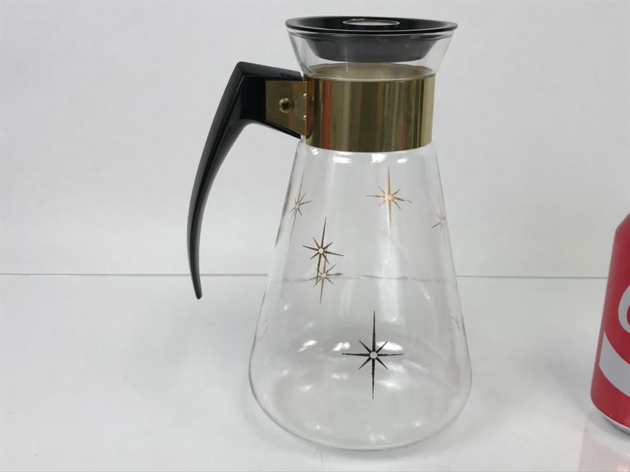 Vintage Small Handled Glass Carafe, Corning Heat Proof Glass