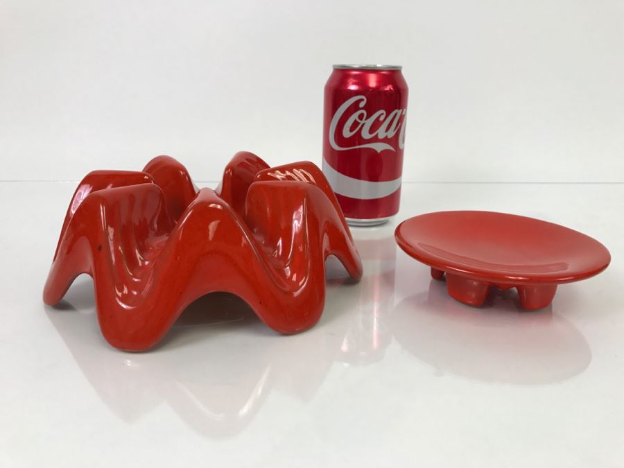 Vintage Frankoma Pot Warmer WA3 And Frankoma Candleholder 312 - Note That Pot Warmer Goes With Bean Pot In This Sale [Photo 2]