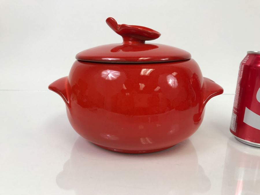 Vintage Frankoma Pottery 4V Covered Casserole / Bean Pot  [Photo 1]