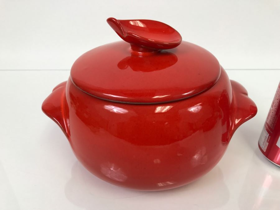 Vintage Frankoma Pottery 4V Covered Casserole / Bean Pot  [Photo 2]