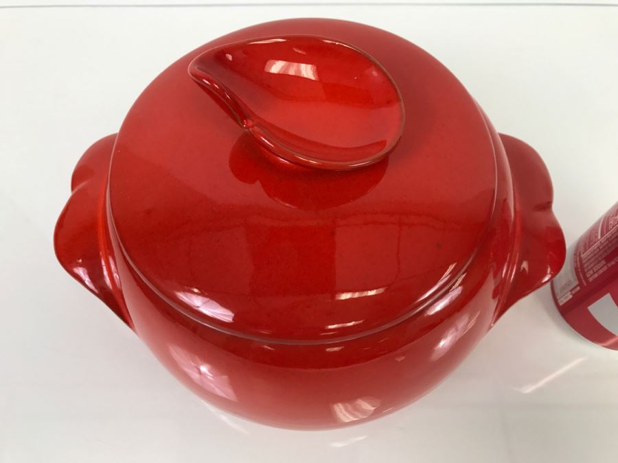 Vintage Frankoma Pottery 4V Covered Casserole / Bean Pot  [Photo 3]