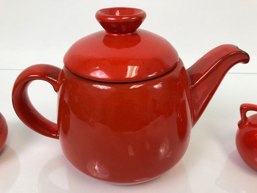 Vintage Frankoma Pottery Teapot, Creamer And Cup [Photo 3]