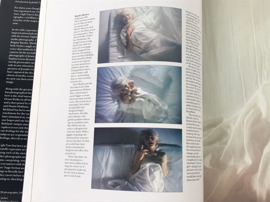 MARILYN MONROE Photograph Signed By Photographer Douglas Kirkland Plus Coffee Table Book 'Light Years' By Douglas Kirkland Featuring Same Photograph Appraised At $1,500 In 2000 - This Item Has A Reserve [Photo 20]