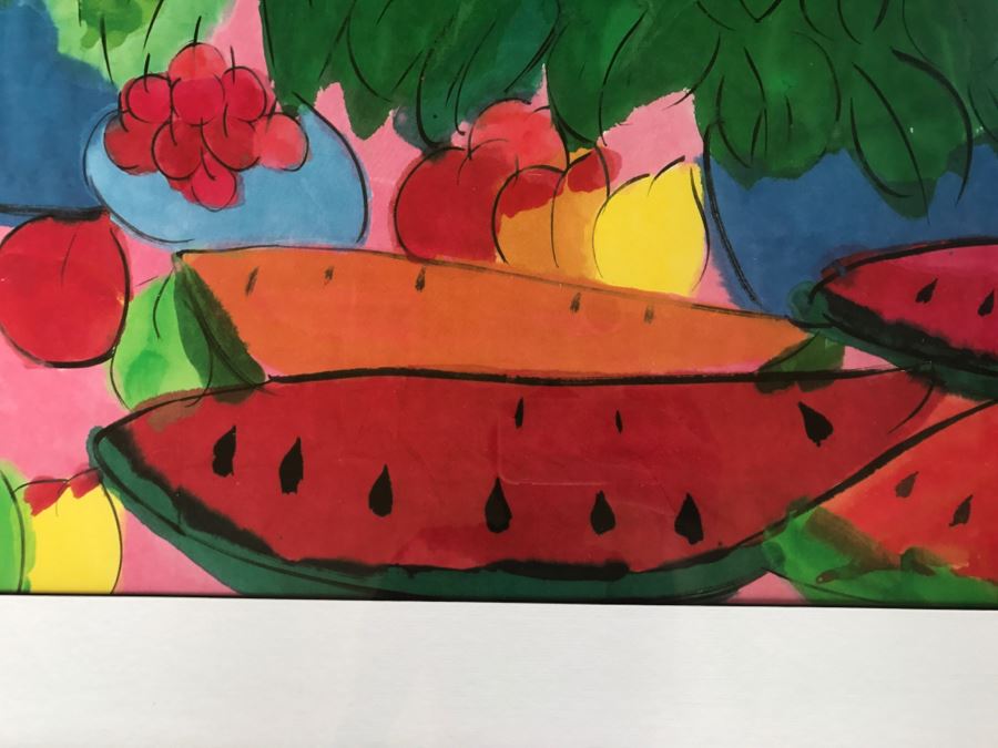 Walasse Ting Print Framed - Dots Under Loop - Listed Chinese Artist - 3'8' X 2'4' [Photo 5]