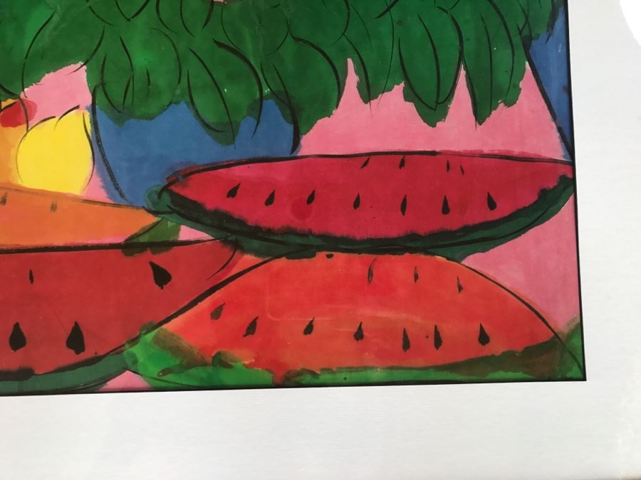 Walasse Ting Print Framed - Dots Under Loop - Listed Chinese Artist - 3'8' X 2'4' [Photo 6]