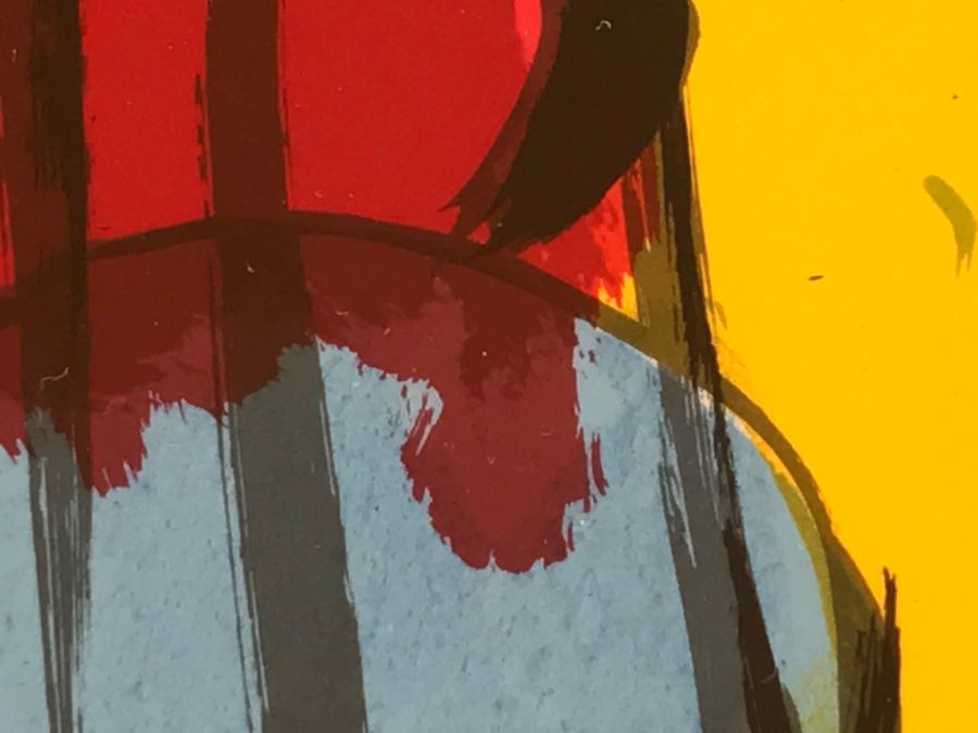 Walasse Ting Print Framed Flowers And Parrots - No Signature - No Dots Under Loop On Poster Board - Listed Chinese Artist - 5'3' X 4'1' [Photo 11]