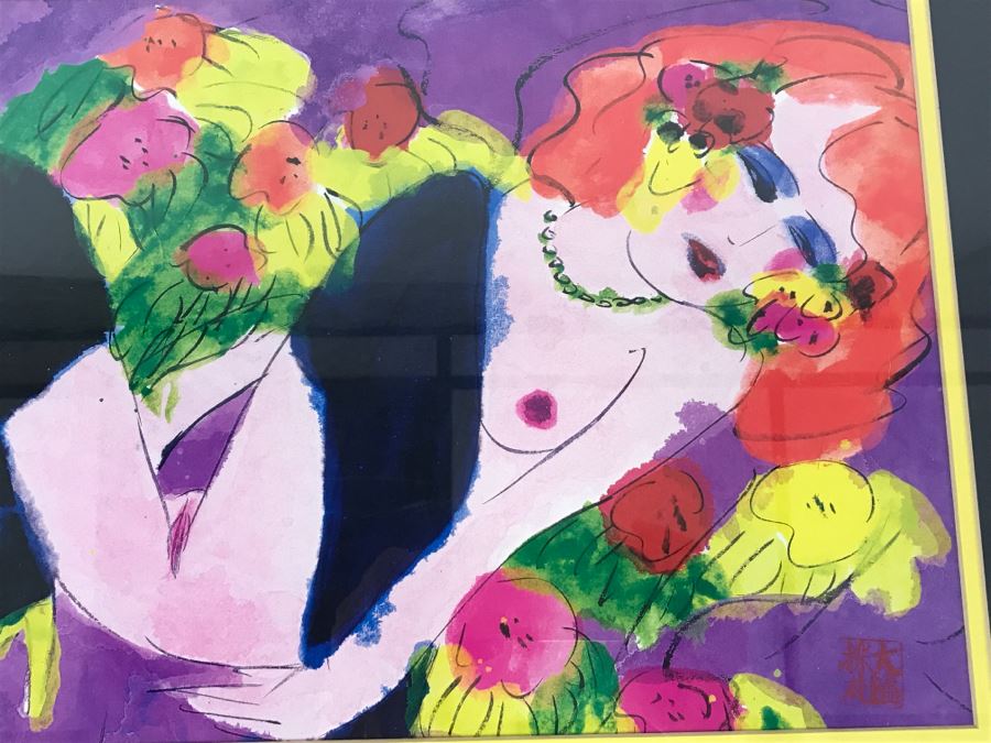 Walasse Ting Print Framed - Dots Under Loop - Listed Chinese Artist - 1'9' X 1'6' [Photo 4]