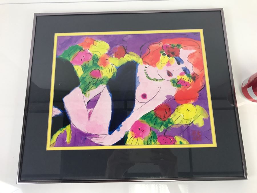 Walasse Ting Print Framed - Dots Under Loop - Listed Chinese Artist - 1'9' X 1'6' [Photo 2]