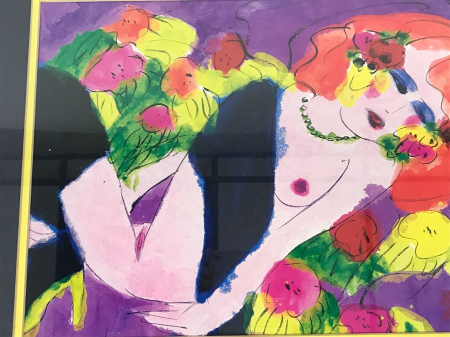 Walasse Ting Print Framed - Dots Under Loop - Listed Chinese Artist - 1'9' X 1'6' [Photo 3]