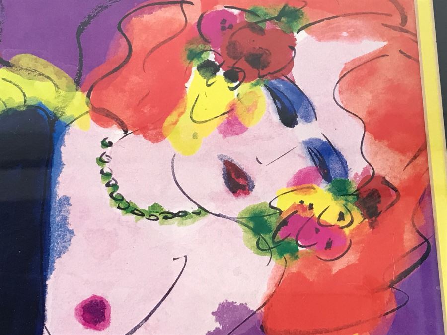 Walasse Ting Print Framed - Dots Under Loop - Listed Chinese Artist - 1'9' X 1'6' [Photo 5]