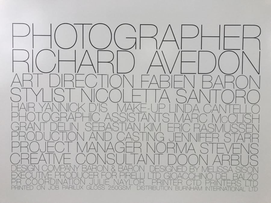 LARGE Collectible 1997 PIRELLI Calendar Girls Women Of The World By Richard Avedon Pirelli UK Tyres Limited - WARNING Nude Photos No. 13261 2'5' X 1'6' [Photo 23]