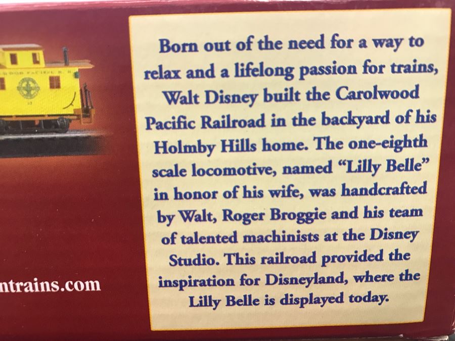 Collectible BACHMANN Walt Disney's Railroad Train Set Featuring Lilly Belle Modelled After Walt Disney's Personal Carolwood Pacific Railroad At Walt's Home Signed By Model Train Designer [Photo 12]