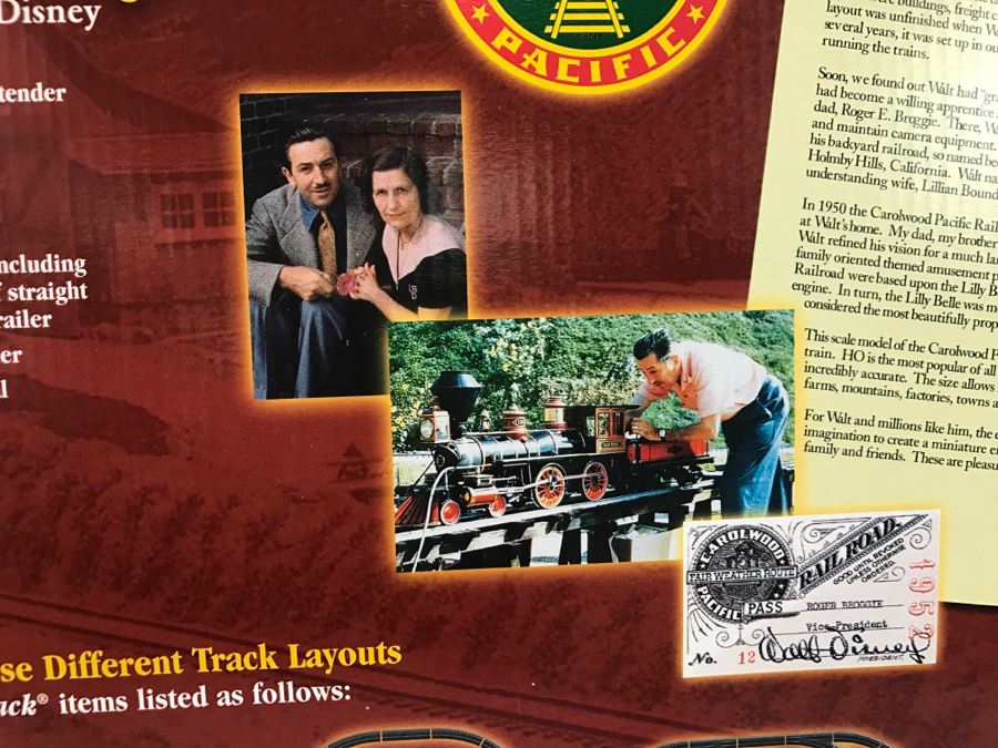 Collectible BACHMANN Walt Disney's Railroad Train Set Featuring Lilly Belle Modelled After Walt Disney's Personal Carolwood Pacific Railroad At Walt's Home Signed By Model Train Designer [Photo 14]