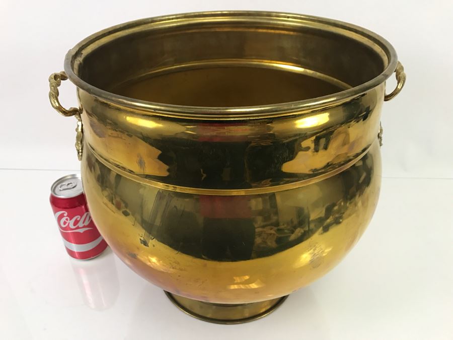 Large Footed Brass Handled Pot [Photo 1]