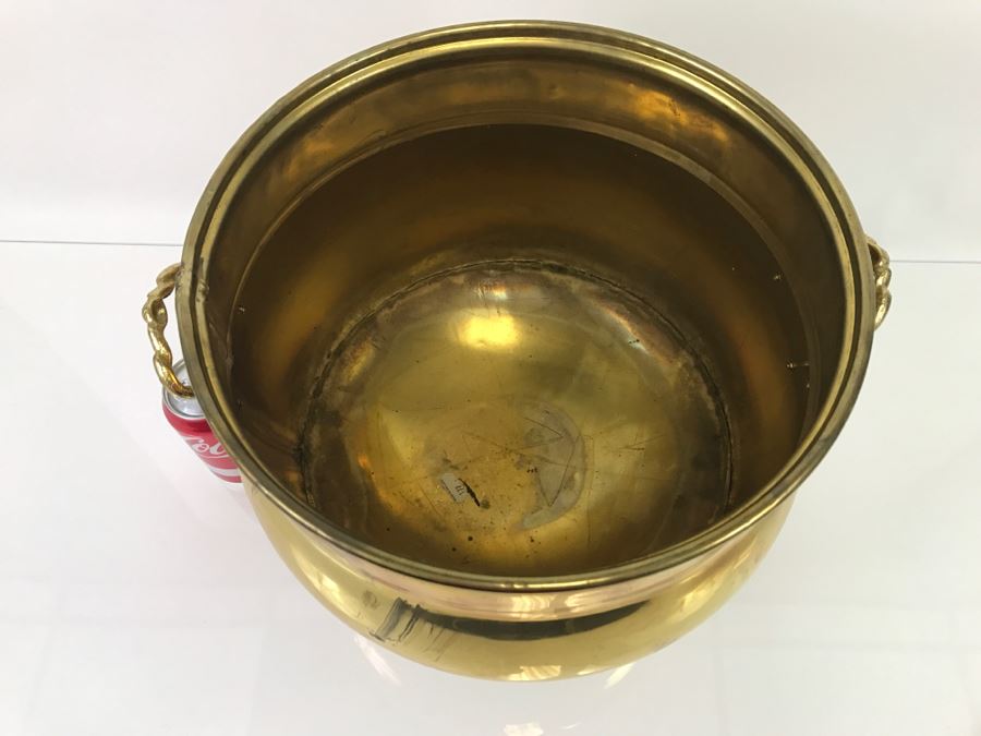 Large Footed Brass Handled Pot [Photo 2]