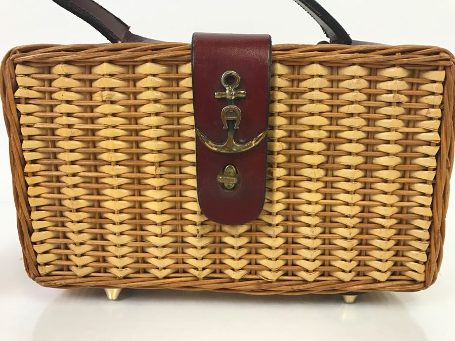 Vintage Wicker Etienne Aigner Handbag [Photo 2]