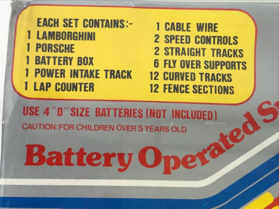 Vintage Sealed 2 Lane Road Racing Set Hong Kong Lamborghini Porsche [Photo 5]