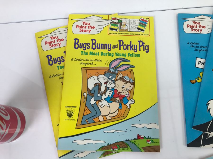 (8) Vintage New Old Stock You Paint The Story Cinderella, Woody Woodpecker, Bugs Bunny And Porky Pig, And Tweety And Sylvester Walt Disney Warner Bros [Photo 12]