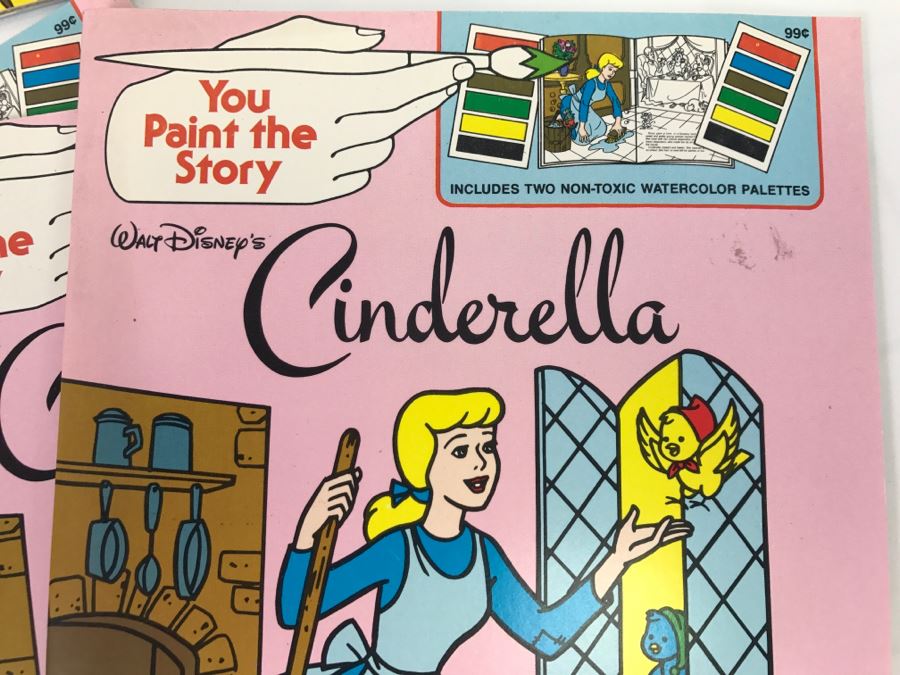 (8) Vintage New Old Stock You Paint The Story Cinderella, Woody Woodpecker, Bugs Bunny And Porky Pig, And Tweety And Sylvester Walt Disney Warner Bros [Photo 3]
