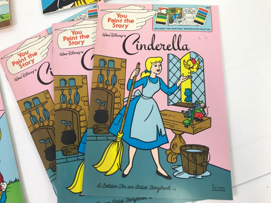 (8) Vintage New Old Stock You Paint The Story Cinderella, Woody Woodpecker, Bugs Bunny And Porky Pig, And Tweety And Sylvester Walt Disney Warner Bros [Photo 2]