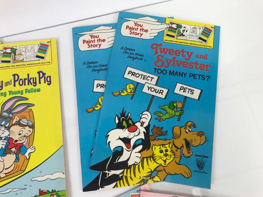 (8) Vintage New Old Stock You Paint The Story Cinderella, Woody Woodpecker, Bugs Bunny And Porky Pig, And Tweety And Sylvester Walt Disney Warner Bros [Photo 15]