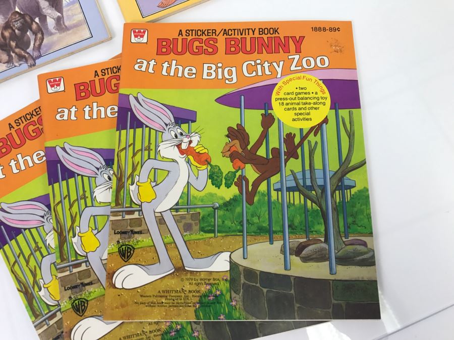(5) Vintage Tarzan Coloring Books And Bugs Bunny Sticker / Activity Books New Old Stock [Photo 2]