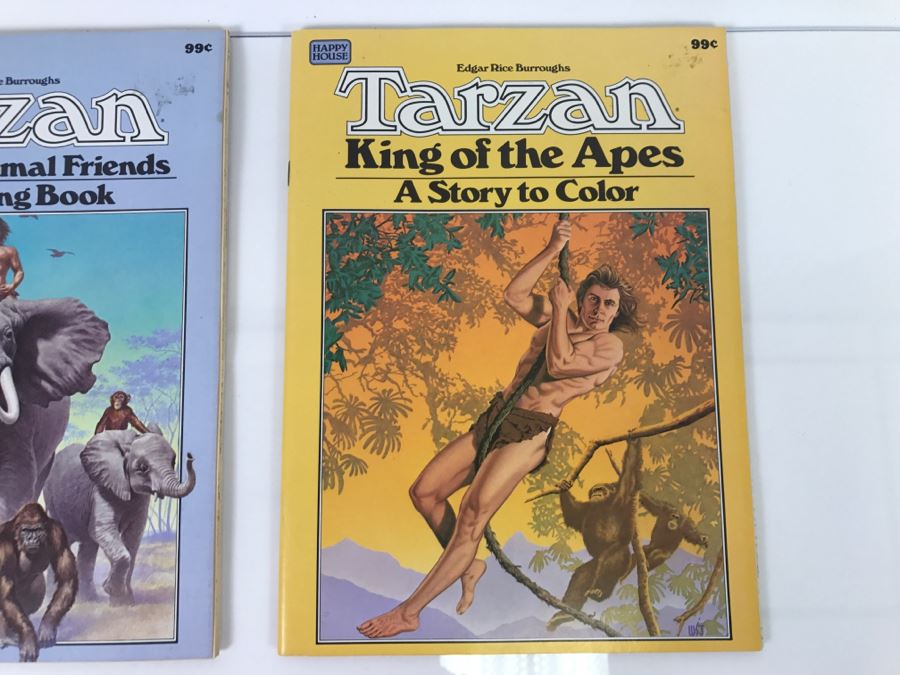 (5) Vintage Tarzan Coloring Books And Bugs Bunny Sticker / Activity Books New Old Stock [Photo 13]