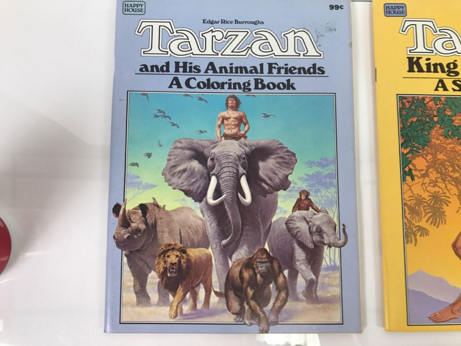 (5) Vintage Tarzan Coloring Books And Bugs Bunny Sticker / Activity Books New Old Stock [Photo 8]