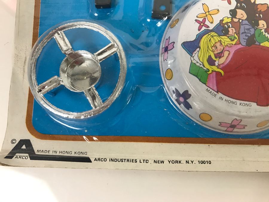 Vintage Metalware Doll House Dinner Cookware Sets + Doll House Crystal Set + Doll House Furniture With Bendable Doll All New Old Stock [Photo 12]