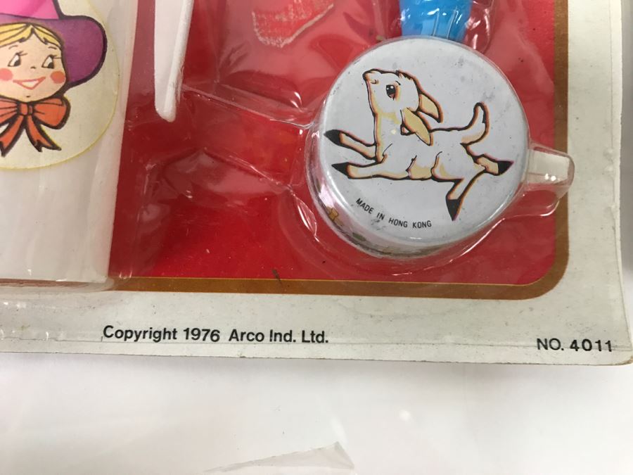 Vintage Metalware Doll House Dinner Cookware Sets + Doll House Crystal Set + Doll House Furniture With Bendable Doll All New Old Stock [Photo 4]