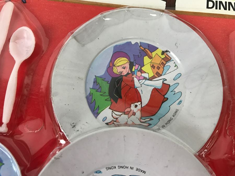 Vintage Metalware Doll House Dinner Cookware Sets + Doll House Crystal Set + Doll House Furniture With Bendable Doll All New Old Stock [Photo 14]