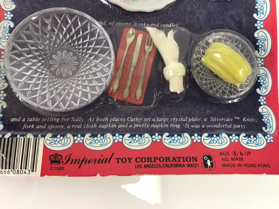 Vintage Metalware Doll House Dinner Cookware Sets + Doll House Crystal Set + Doll House Furniture With Bendable Doll All New Old Stock [Photo 18]