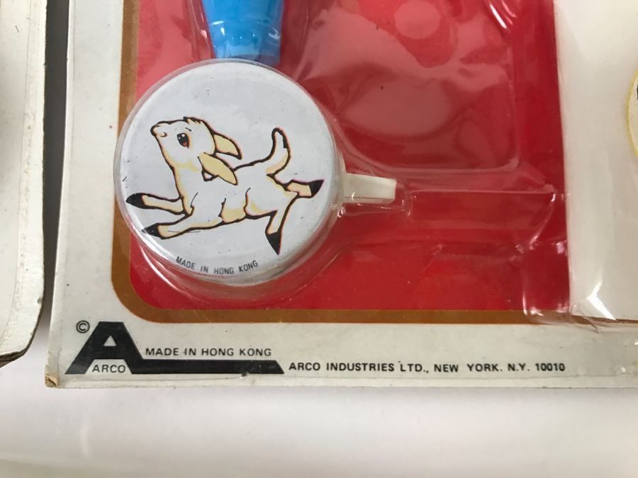 Vintage Metalware Doll House Dinner Cookware Sets + Doll House Crystal Set + Doll House Furniture With Bendable Doll All New Old Stock [Photo 5]