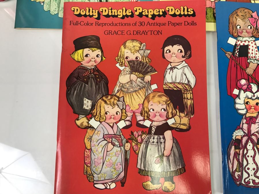 (5) Vintage Paper Dolls New Old Stock Dolly Dingle, Vivien Leigh, Kate Greenaway, Antique Advertising [Photo 2]