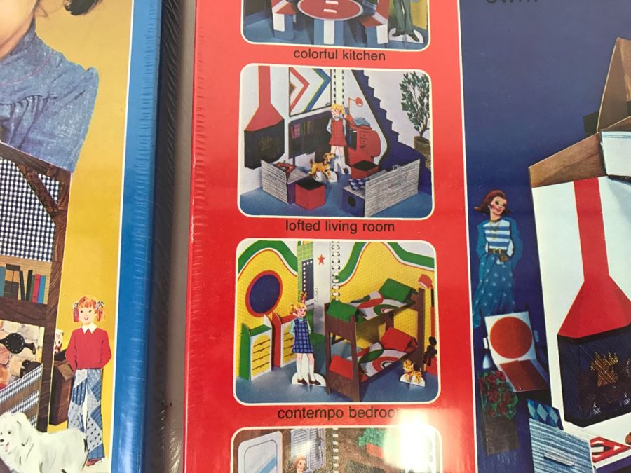 (2) The Country Playhouse And Contemporary Playhouse 4-Room House With Furnishings, Paper Dolls, Clothes Sealed New Old Stock [Photo 6]