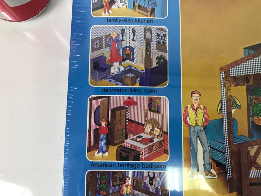 (2) The Country Playhouse And Contemporary Playhouse 4-Room House With Furnishings, Paper Dolls, Clothes Sealed New Old Stock [Photo 13]
