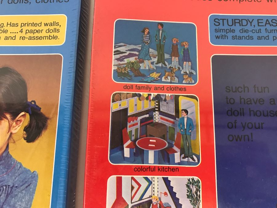 (2) The Country Playhouse And Contemporary Playhouse 4-Room House With Furnishings, Paper Dolls, Clothes Sealed New Old Stock [Photo 5]